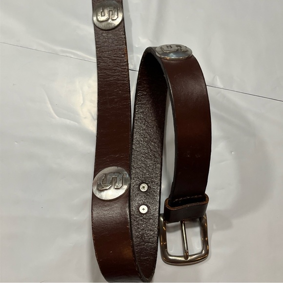 Michigan State Spartans BROWN leather BELT 33-37” Silver conchos Spartans Mexico - Picture 9 of 16